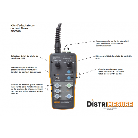 FLK-FEV300-CON-TY2 - Fiche de raccordement de type 2 pour testeur de charge IRVE FEV300 - FLUKE