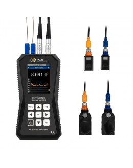 TDS 200+ SM - Débitmètre portable à ultrasons avec capteurs S et M - Fonction température - PCE Instruments