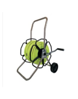 HRM400-8-AS-PRO-HIVIZ – Metal hose reel on wheels with HIVIZ 8mm / 100 m hose