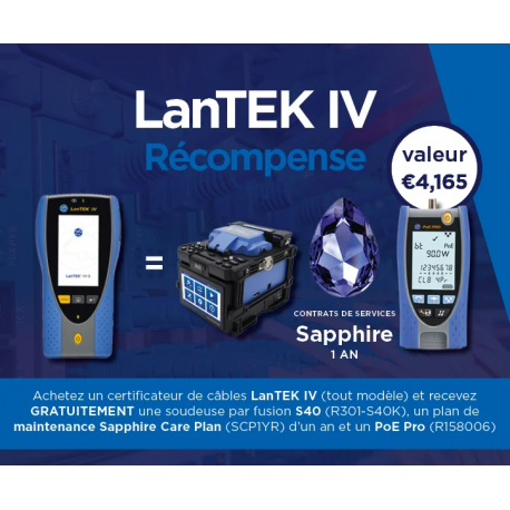 R163000 - LanTEK IV-500 – Certificateur 500MHz - Cat. 6A / Classe EA et en dessous - IDEAL NETWORKS