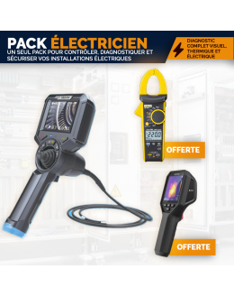 Pack Électricien - Vidéoscope IVS156 avec Caméra thermique B20S et pince ampèrmétrique IM-336