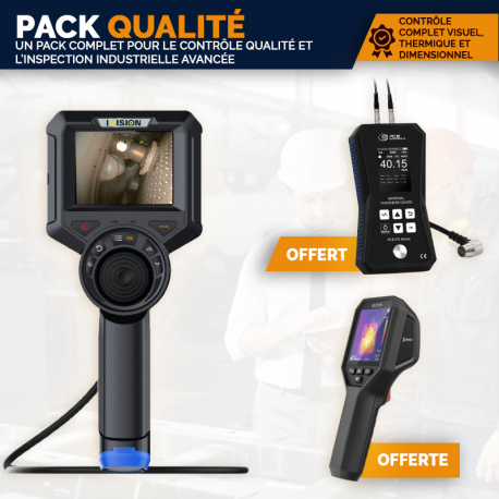 Pack Qualité - Vidéoscope IVS156 avec Caméra thermique B20S et mesureur d'épaissseurs TG75A