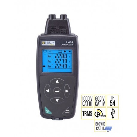 L461 – Enregistreur de tension photovoltaïque 1500 V DC / 1700 V DC – IP54 CAT III – Chauvin Arnoux