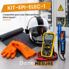 KIT-EPI-ELEC-1 – Kit Mesure EPI électricien étudiant – Multimètre TRMS + VAT + Gants Classe 0 + Casque Arc-Flash + Tapis