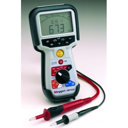 MIT420 - Insulation Tester and Continuity - 50/100/250/500/1000V-fréq-capa-IP-DAR-mémoire - MEGGERMIT420 - Insulation Tester a