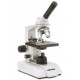 B-110 Microscope monoculaire, WF10x/18mm, Achro. DIN 4x, 10x, 40x,125x130mm, 0.65 avec diaph. à iris Néon fluo. 5W