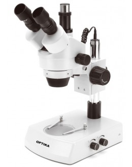 SZM-2 Stéréomicroscope à zoom trinoculaire 7x...45x, éclairage halogène incident & transmis - OPTIKA