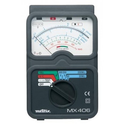 MX406B - Megohmètre analogique 50-250-500Vdc avec commande par sonde déportée - METRIX