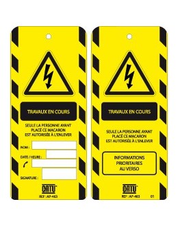 AP-463 - Affichettes Travaux en cours (lot de 10) - CATU