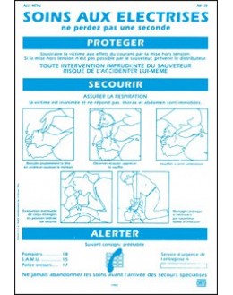 AM-20 - Affiche Soins aux électrisés - CATU
