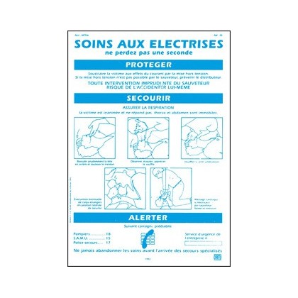 AM-20 - Affiche Soins aux électrisés - CATU