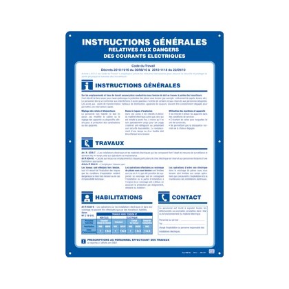 AM-18/1 - Affiche instructions générales - CATU