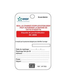 AP-7002 - Lot de 50 - Étiquette d'identification de câbles ERDF - CATU