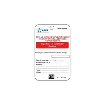 AP-7002 - Étiquette d'identification de câbles ERDF - CATU