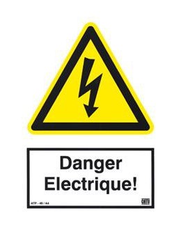 ATP-49/A4 - Pancarte adhésive Danger électrique - CATU