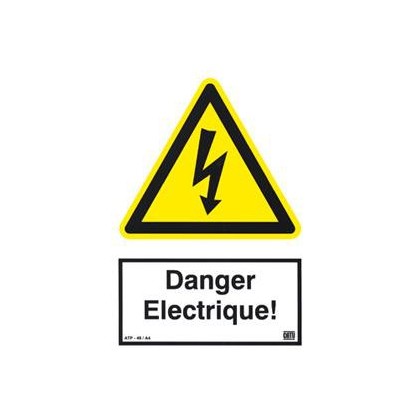 ATP-49/A4 - Pancarte adhésive Danger électrique - CATU