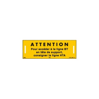 APR-31 - Plaque d'avertissement sur réseau - CATU