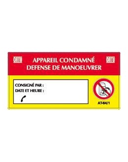 AT-64/1 - Lot de 20 - Etiquette de signalisation condamnation - CATU