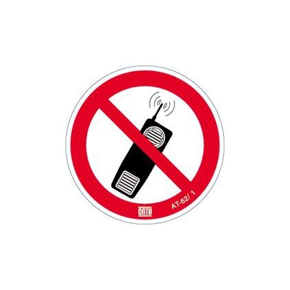 AT-62/05 - Étiquette autocollante téléphones portables interdits - CATU