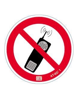 AT-62/1 - Étiquette autocollante téléphones portables interdits - CATU