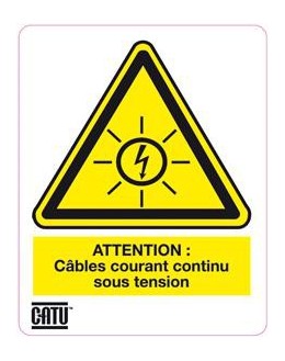 AT-7011 - Étiquette câble courant continu sous tension - CATU