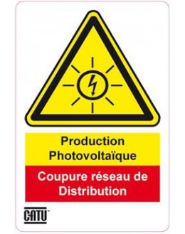 AT-7015 - Lot de 20 Plaques de 9 étiquettes production photovoltaïque - coupure réseau - CATU