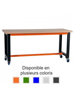 Établi d'atelier mobile hauteur 840mm