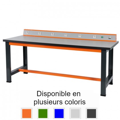 Établi d'atelier électrifié avec pupitre - Distrimesure