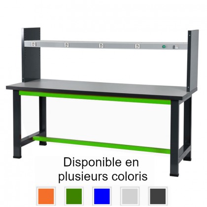 Établis d'atelier électrifiés avec étagère haute