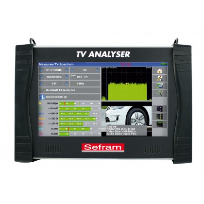 SEFRAM 7859B - Mesureur de champ multifonction terrestre, satellite et câble avec entrée optique, MPEG4 H.264e - SEFRAM