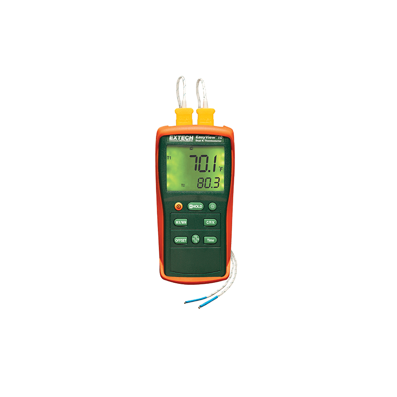 Thermometre numérique 2 entrées type K - EA10 - EXTECH - Distrimesure