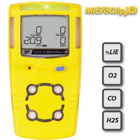 GasAlert MICROCLIP XT - détecteur 4 Gaz